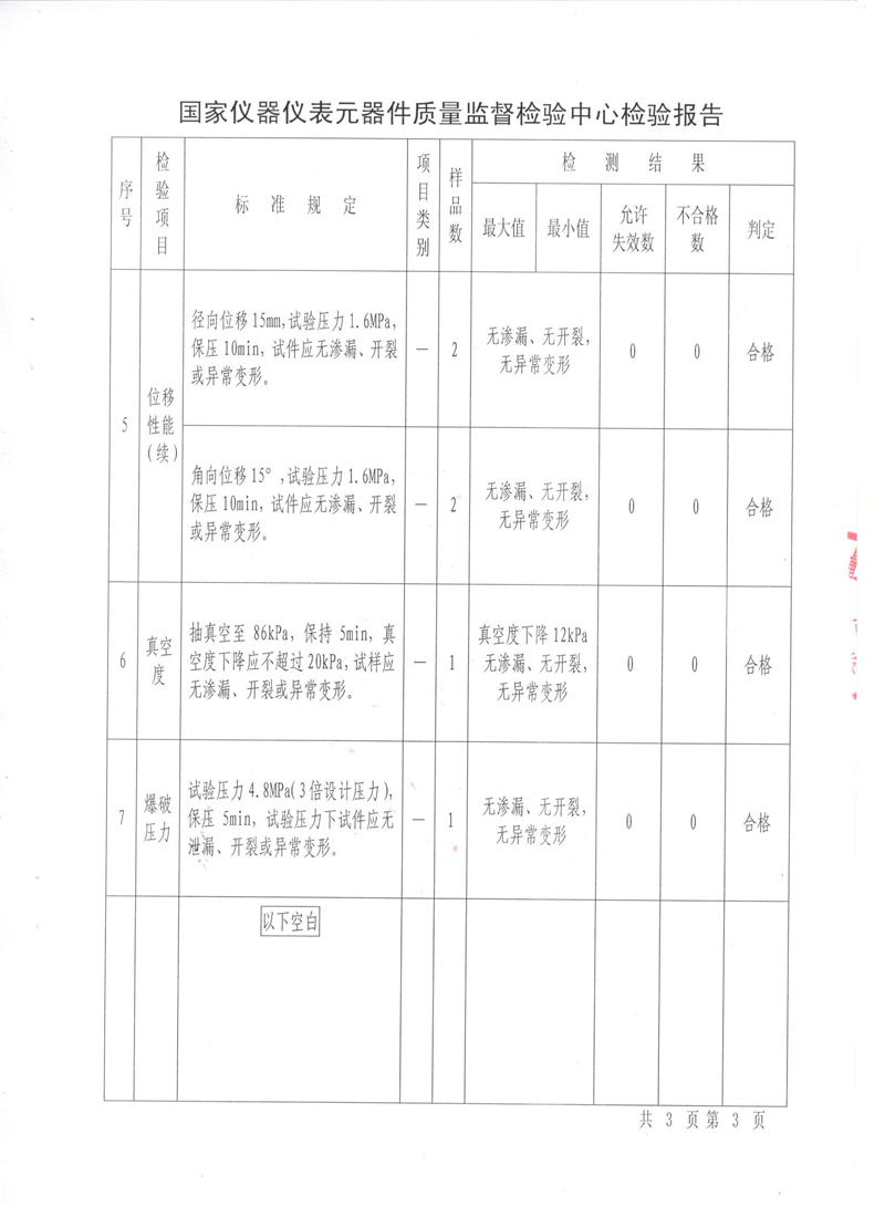 很高興非金屬膨脹節橡膠接頭通過了《特種設備形式實驗報告》 很高興非金屬膨脹節橡膠接頭通過了《特種設備形式實驗報告》